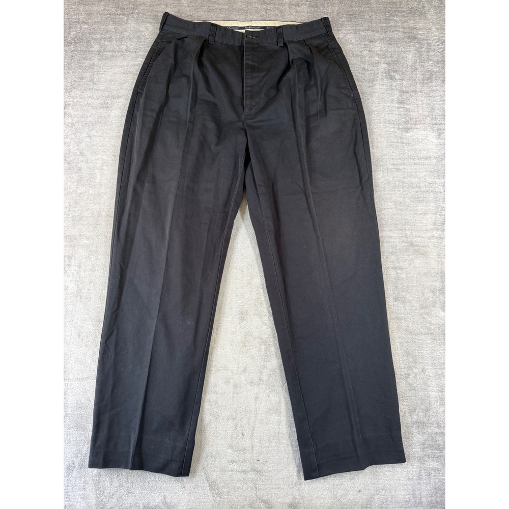 Polo Ralph Lauren Andrew Pant Mens 36x32 Black Vtg Pleated Baggy Chino Trousers